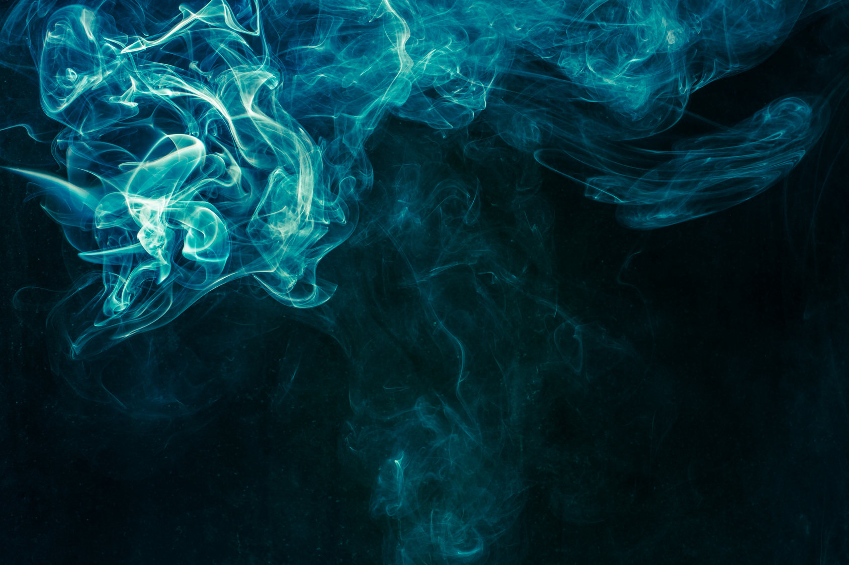 Bluish-green smoke abstract background